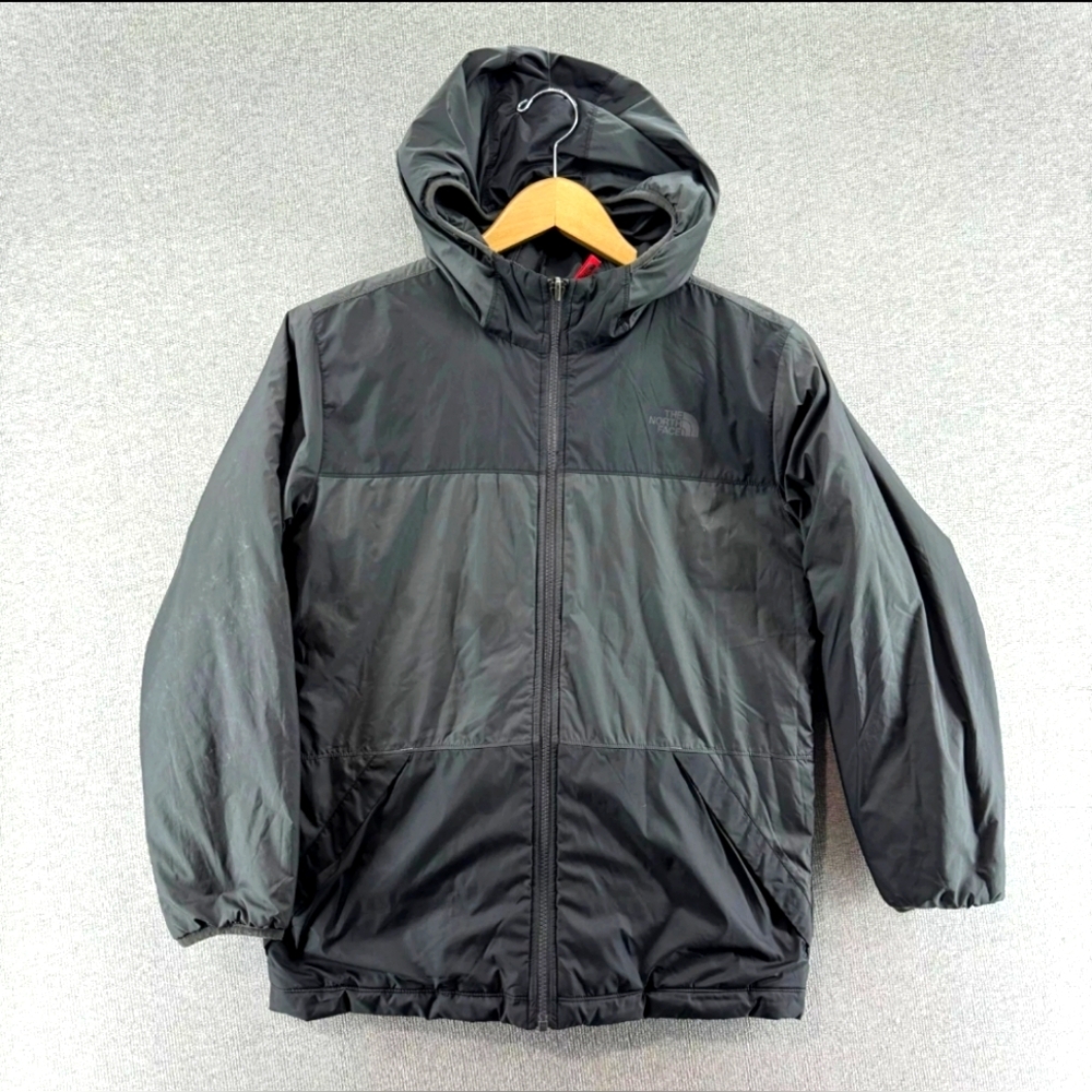 The North Face Jacket Puffer Reversible Fleece Hood Coat Women XS Boy L 14 /16